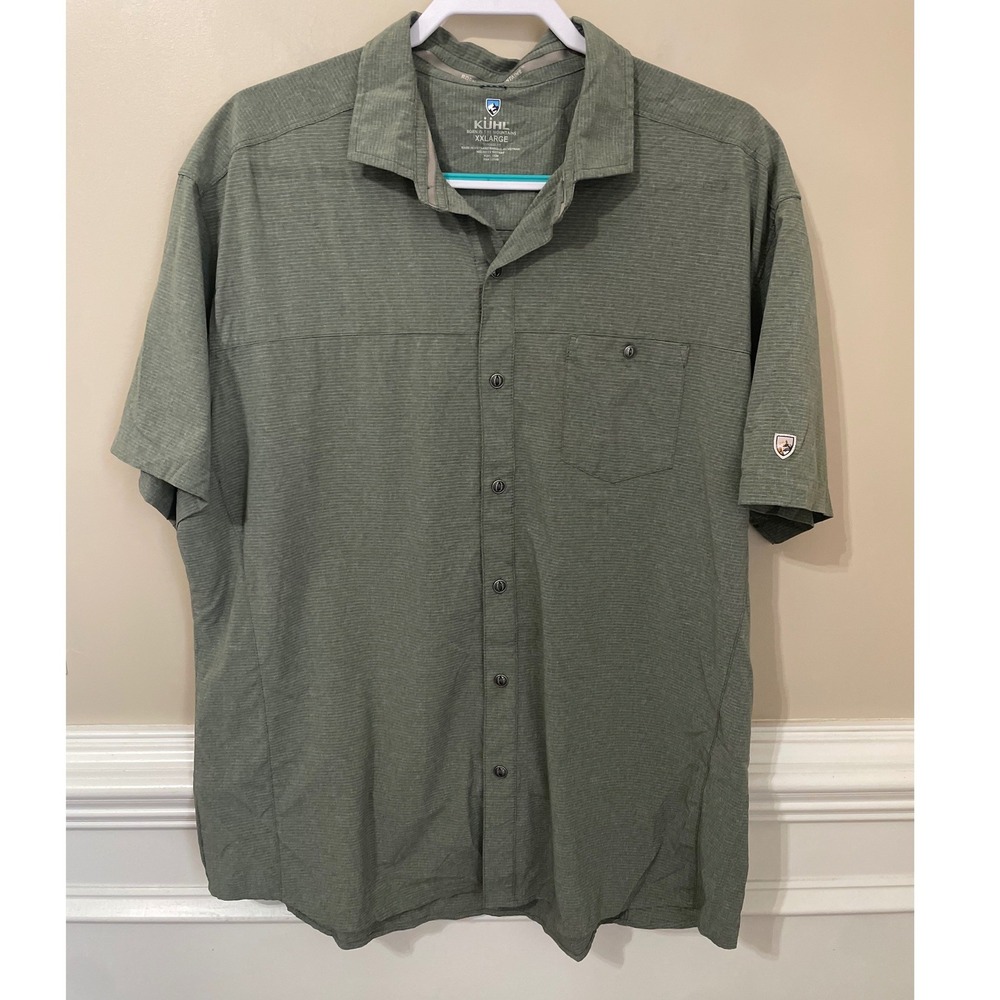 Kuhl Mens XXL Optimizer Short Sleeve Shirt Green UPF 40